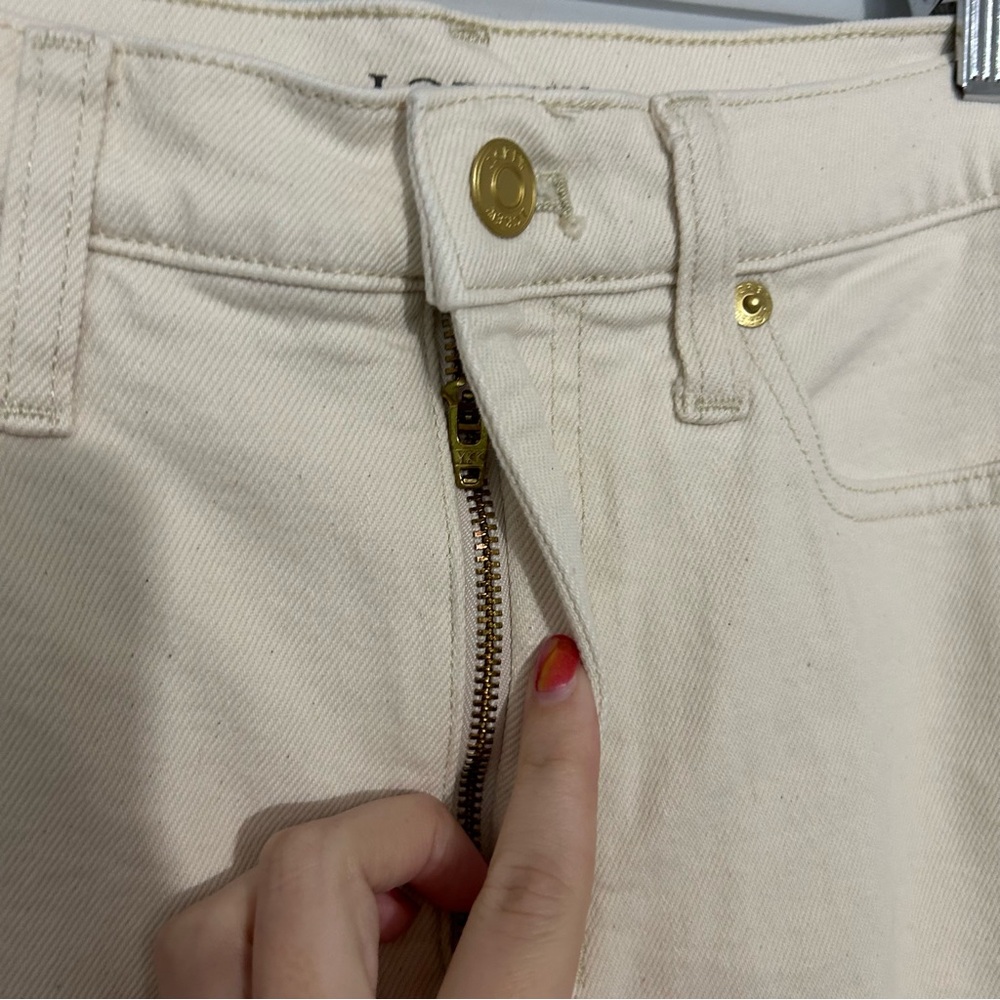 J.Crew Classic Straight Jeans in Ecru White Cream - Picture 4 of 11